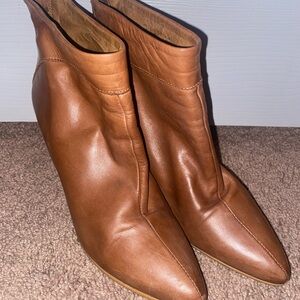 Elegant Brown Leather Ankle Boots